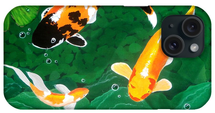 Koi iPhone Case featuring the painting The Koi Pond by Karyn Robinson