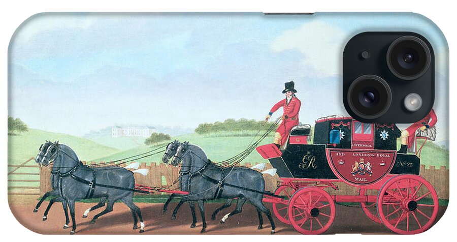 Post iPhone Case featuring the photograph The Liverpool And London Royal Mail Coach, 1812 Oil On Canvas by James Pollard