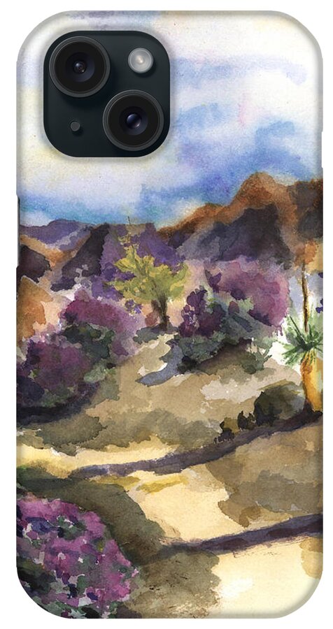 Landscape iPhone Case featuring the painting The Living Desert by Maria Hunt