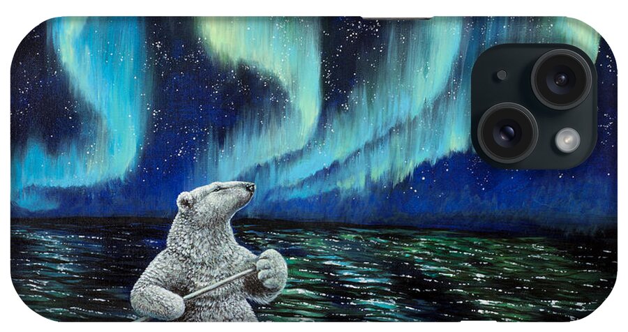 Polar Bear iPhone Case featuring the painting The Longest Night by Beth Davies