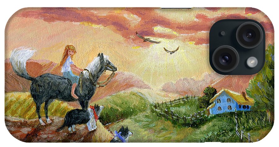 Horse iPhone Case featuring the painting The Lookout by Jacquelin L Westerman