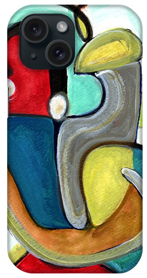 Abstract Art iPhone Case featuring the painting The Lovers by Stephen Lucas