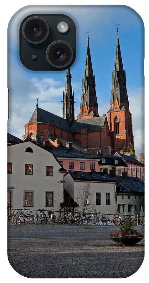 The Medieval Uppsala iPhone Case featuring the photograph The medieval Uppsala by Torbjorn Swenelius