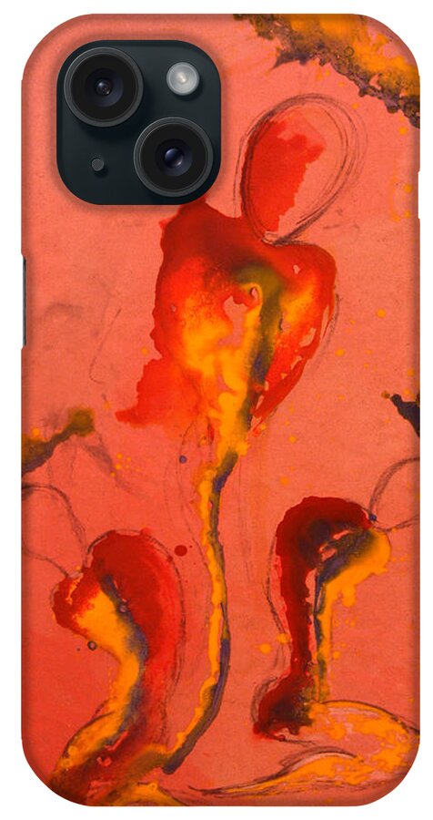Giorgio Tuscani iPhone Case featuring the painting The Mortal Angels by Giorgio Tuscani
