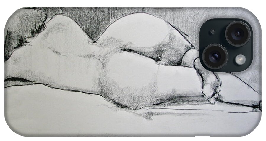 Nude iPhone Case featuring the drawing The Nap by Rory Siegel