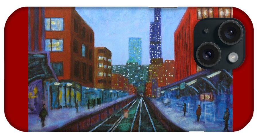 Chicago Art iPhone Case featuring the painting The Next Train by J Loren Reedy