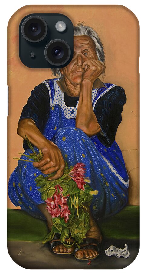 Flower Seller iPhone Case featuring the painting The Parga Flower Seller by James Lavott