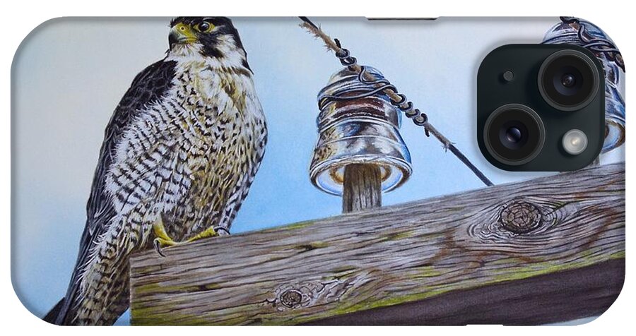 Peregrine iPhone Case featuring the painting The Perfect Predator by Greg and Linda Halom