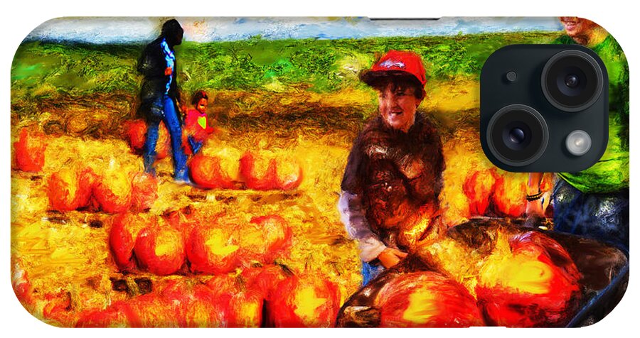 Art iPhone Case featuring the painting The Pumpkin Patch by Ted Azriel