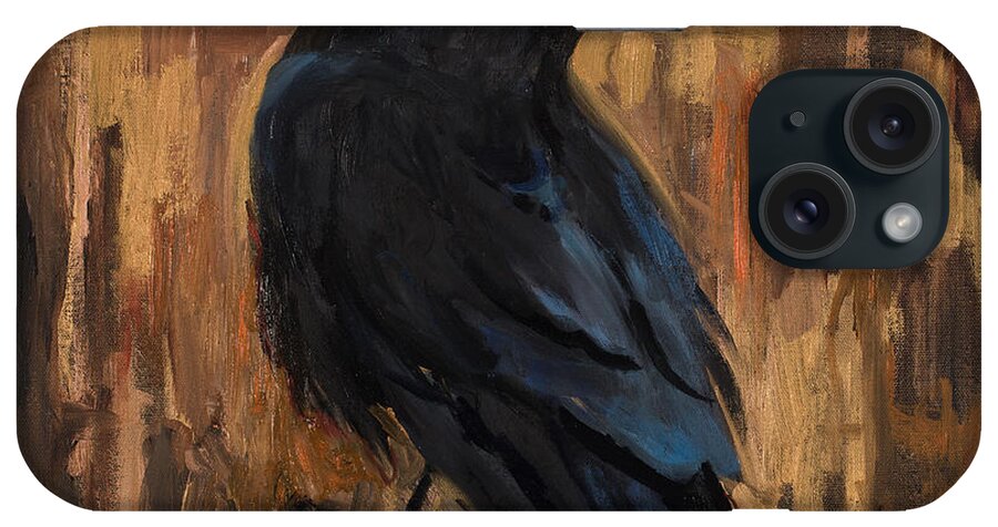 Raven iPhone Case featuring the painting The Raven by Billie Colson