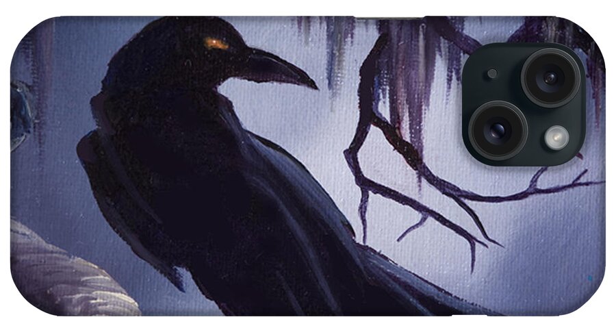 James C. Hill iPhone Case featuring the painting The Raven by James Hill