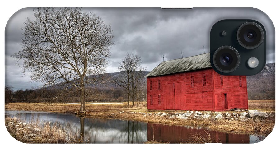 Tranquility iPhone Case featuring the photograph The Red Barn By Stream by Julie Thurston