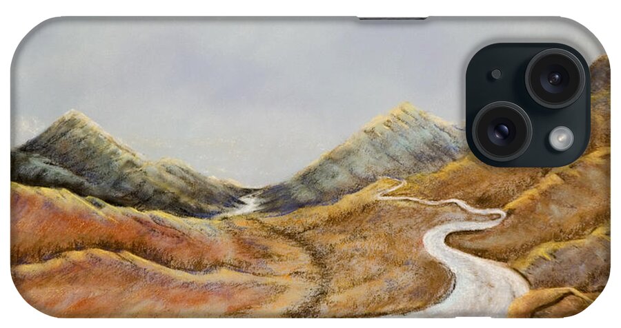 Susan Culver Pastel Landscape Painting iPhone Case featuring the painting The road to nowhere by Susan Culver