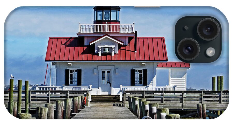 Beacon iPhone Case featuring the photograph The Roanoke Marshes lighthouse by Dawn Gari