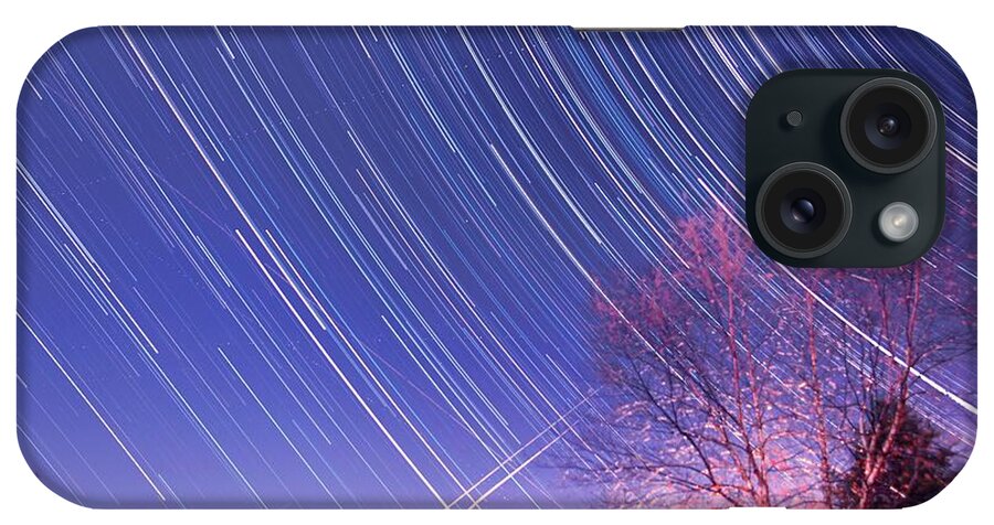 The iPhone Case featuring the photograph The star trails by Paul Ge