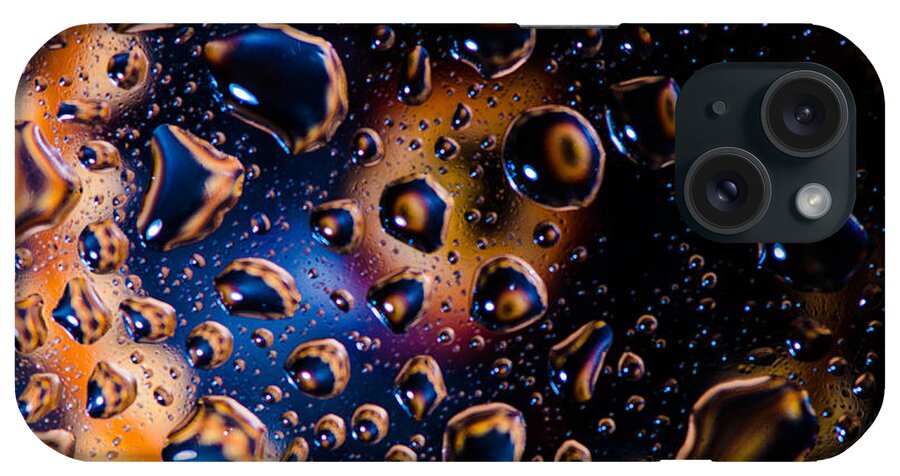 Space Water Drop Water Drop On Glass Fine Art America Bruce Pritchett Artist Websites Macro Closeup Flash iPhone Case featuring the photograph The Stars of Mars by Bruce Pritchett