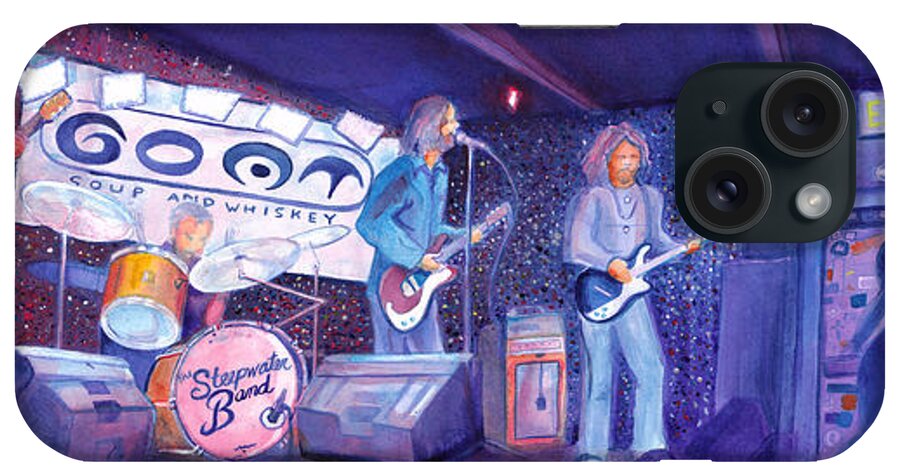 The Steepwater Band At The Goat iPhone Case featuring the painting The Steepwater Band by David Sockrider