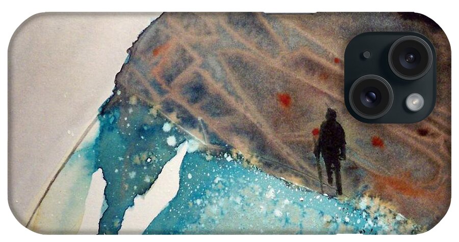 Outdoors Nature Travel People Landscape iPhone Case featuring the painting The Summit by Ed Heaton
