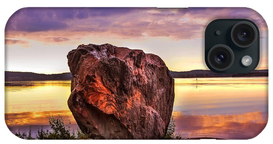 Celebration iPhone Case featuring the photograph The Sunrise over Mysterious Stone. North Russia by Jenny Rainbow