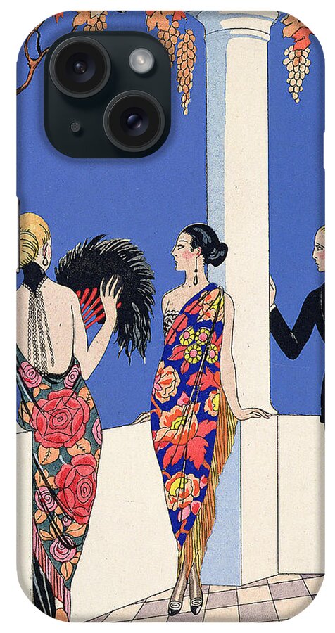 Le Gout Des Chales iPhone Case featuring the painting The Taste of Shawls by Georges Barbier