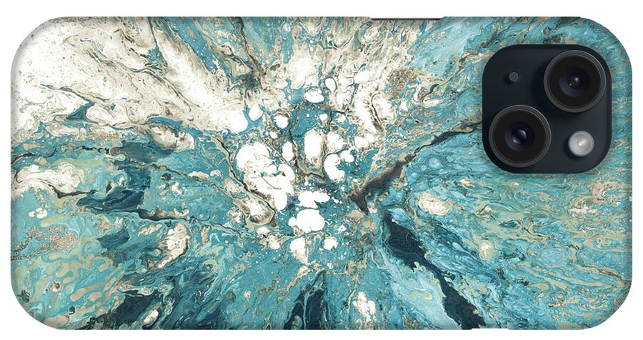 The iPhone Case featuring the painting The Teal Sea by M. Mercado