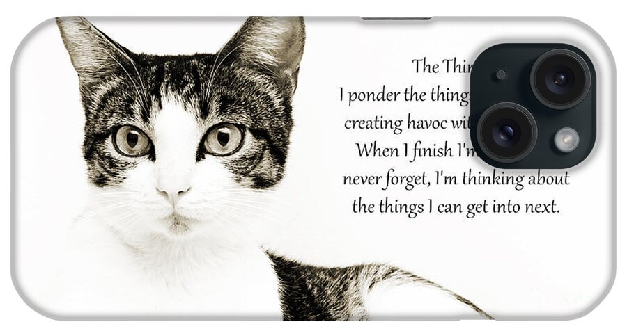 Cat iPhone Case featuring the photograph The Thinker by Andee Design