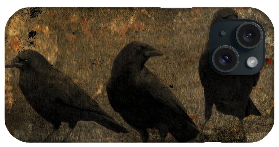 Three iPhone Case featuring the photograph The Three Black Crows by Gothicrow Images
