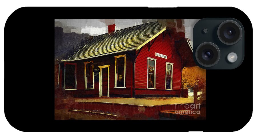 Trains iPhone Case featuring the painting The Train Station by Kirt Tisdale