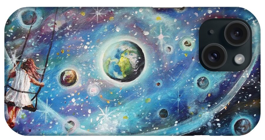 The Universe Is My Playground iPhone Case featuring the painting The Universe is my Playground by Dariusz Orszulik