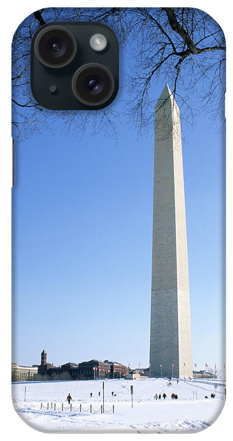 Toughness iPhone Case featuring the photograph The Washington Monument And Snow by Hisham Ibrahim