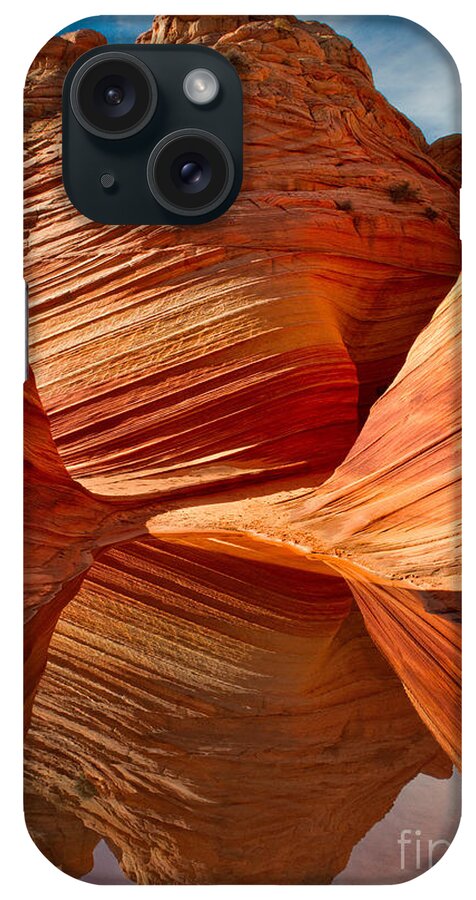 Sandstone iPhone Case featuring the photograph The Wave with Reflection by Jerry Fornarotto
