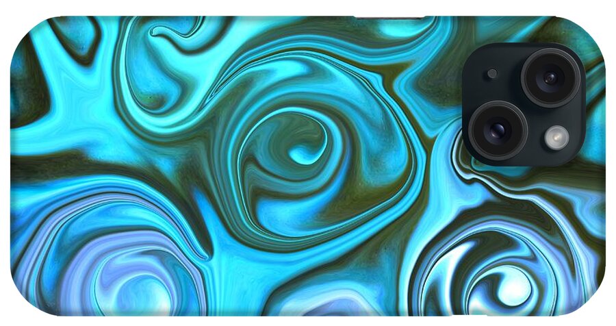 Photography iPhone Case featuring the photograph Turquoise - Satin Swirls by Susan Carella