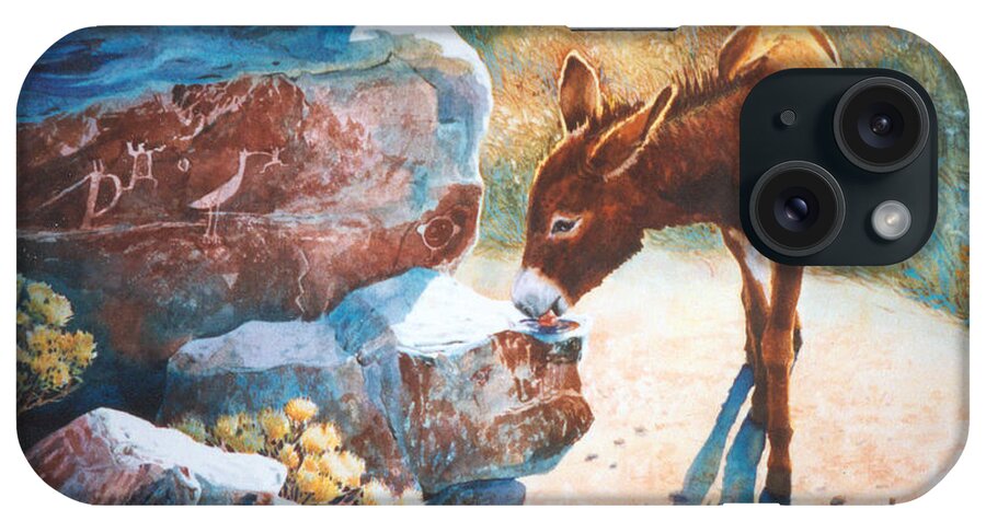 Burro iPhone Case featuring the painting Thirsty One by Marguerite Chadwick-Juner