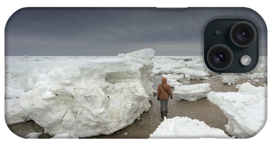 This Is How Thick Ice In Wellfleet Cape Cod iPhone Case featuring the photograph This Is How Thick Ice In Wellfleet Cape Cod by Darius Aniunas