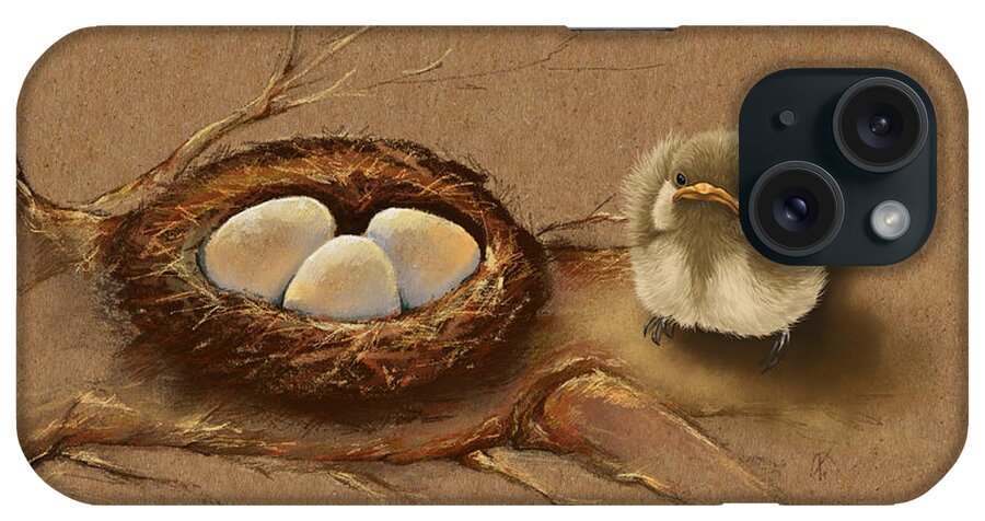 Bird iPhone Case featuring the painting This is my nest? by Veronica Minozzi