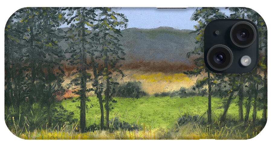 Nature iPhone Case featuring the painting Three Fields by Ginny Neece