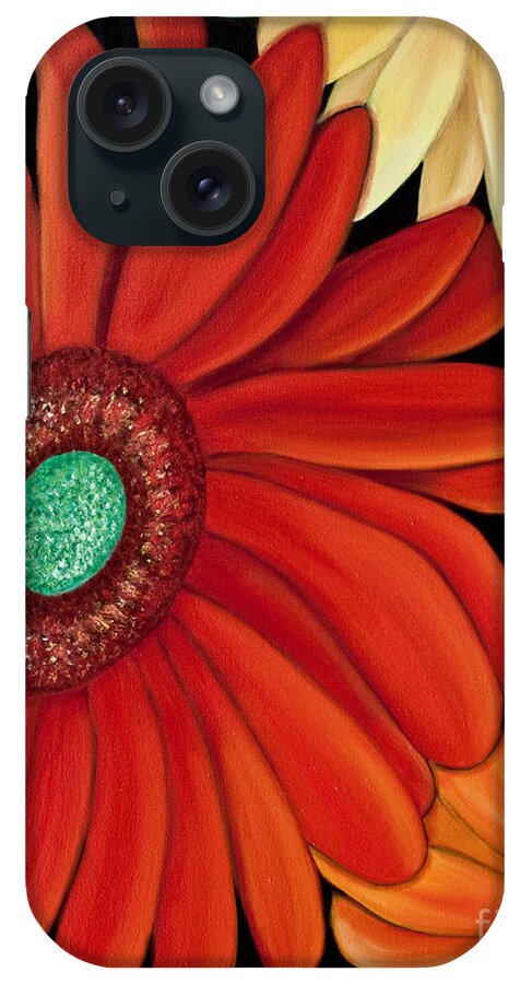 Gerberas iPhone Case featuring the painting Three Gerbera by Barbara McMahon