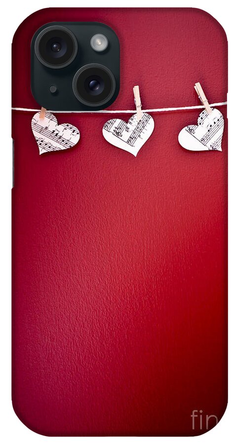 Background iPhone Case featuring the photograph Three Hearts by Jan Bickerton