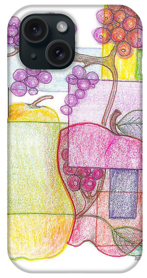 Colored Pencil iPhone 15 Case featuring the mixed media Three Squares a Day by Ruth Dailey