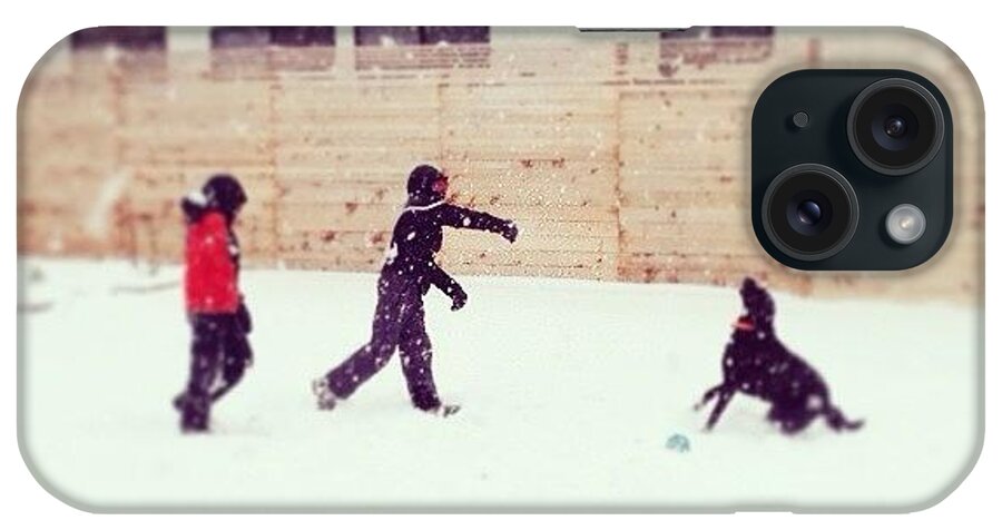  iPhone Case featuring the photograph Throwing Snowballs For The Dog! by Burk Jackson