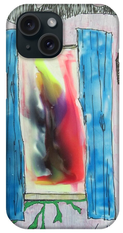 Acrylic iPhone Case featuring the painting Thru A Med Window by Lew Hagood