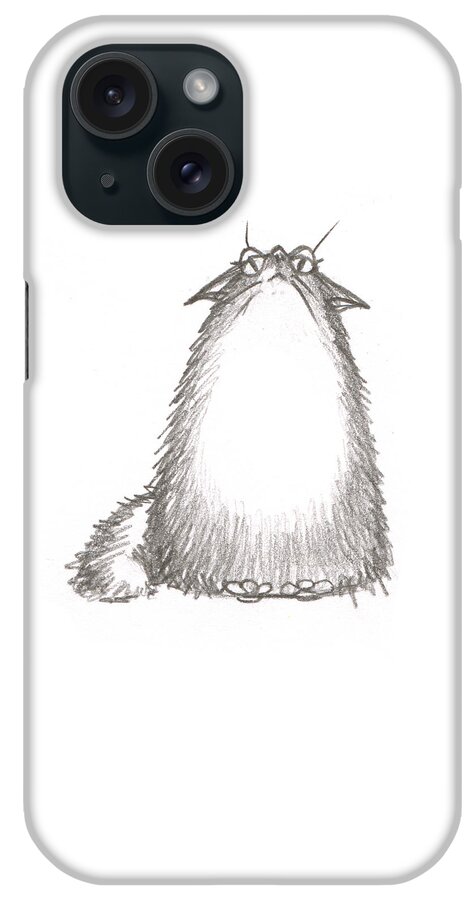 Cats iPhone Case featuring the drawing Tibby Good Mood by Deborah Runham