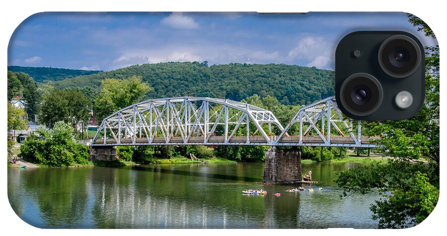 Allegheny River iPhone Case featuring the photograph Tidioute Bridge 7007 by Guy Whiteley