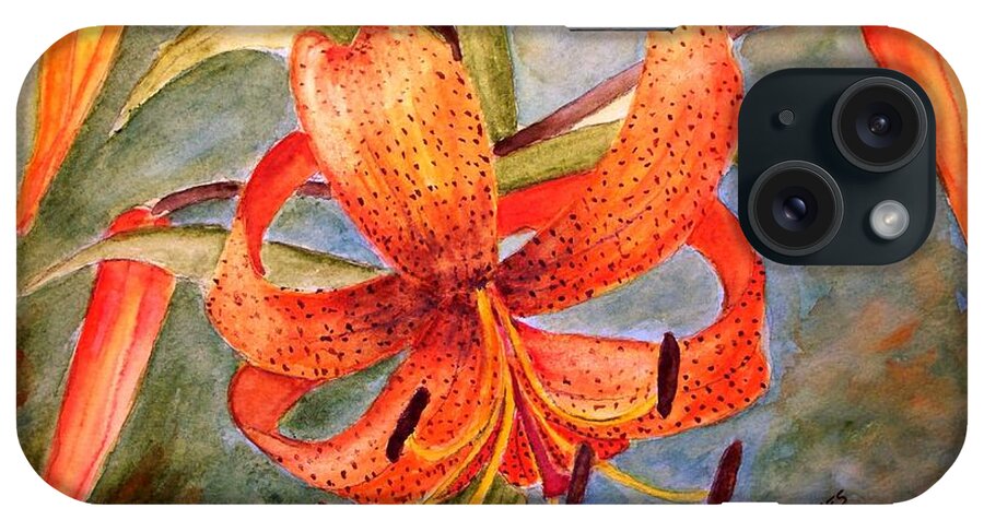 Flower iPhone Case featuring the painting Tiger Lily by Carol Grimes