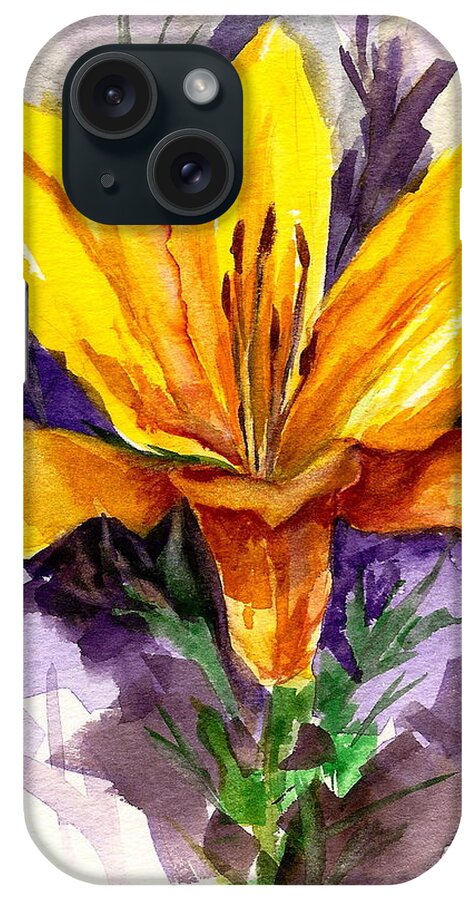 Flower iPhone Case featuring the painting Tiger Lily by Ellen Canfield