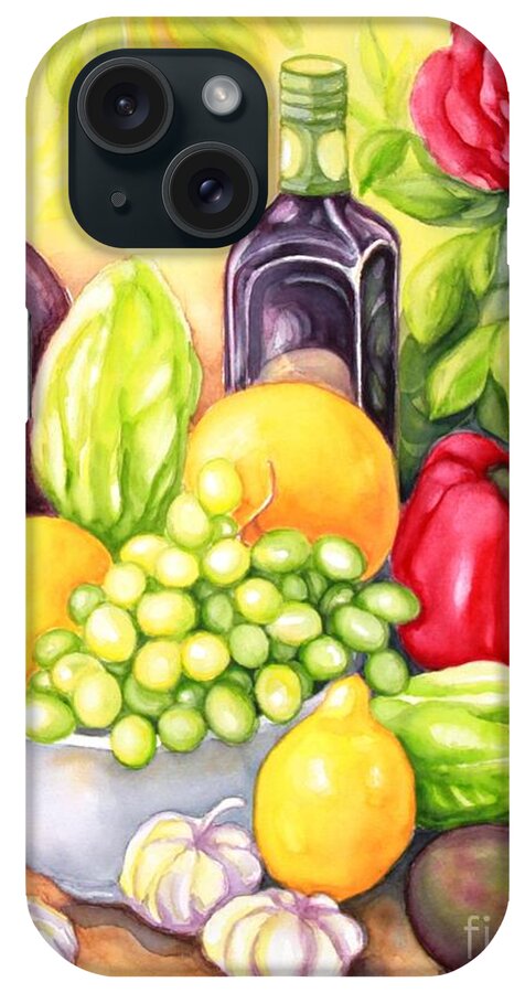 Still Life Painting iPhone Case featuring the painting Time for Fruits and Vegetables by Inese Poga
