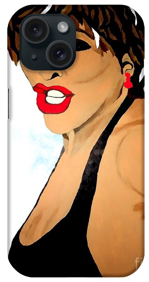 Tina Turner iPhone Case featuring the painting Tina Turner Fierce 3 by Saundra Myles