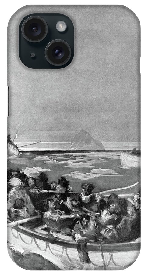 1912 iPhone Case featuring the drawing Titanic Lifeboat, 1912 by Granger