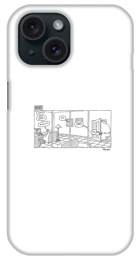Title: Fish. Man Sits Watching Tv And Says iPhone Case
