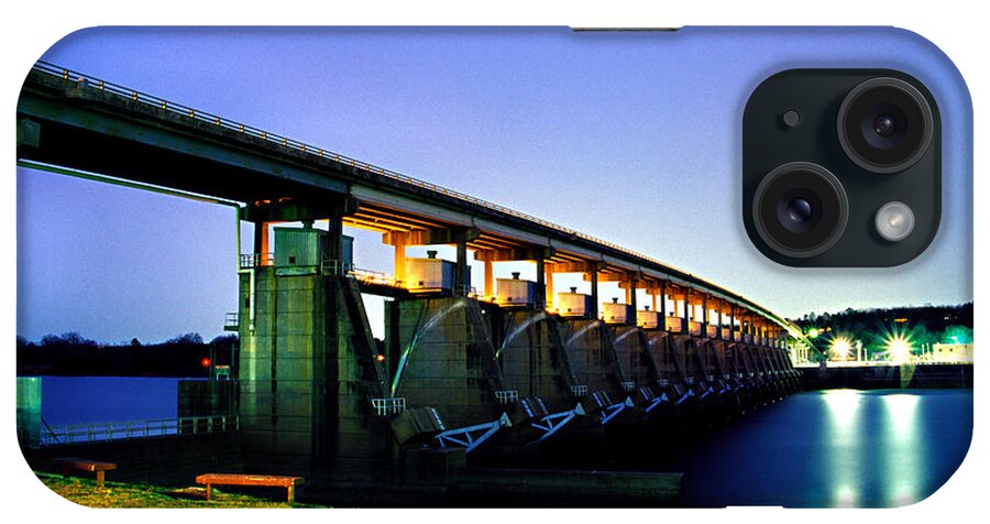 Toad Suck iPhone Case featuring the photograph Toad Suck Dam at Night by Jason Politte